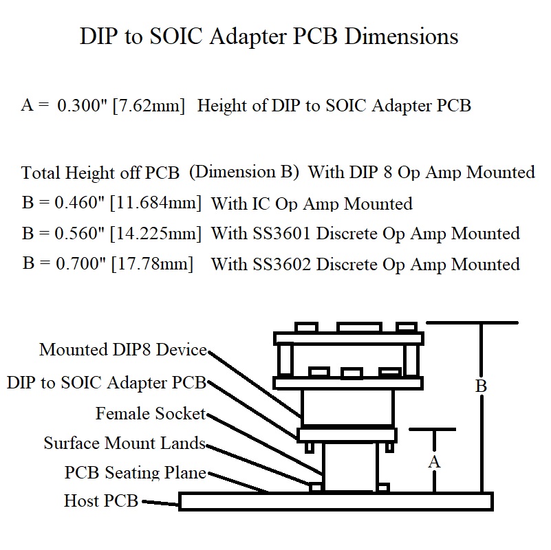 Dip to Soic Adapter Dimensions