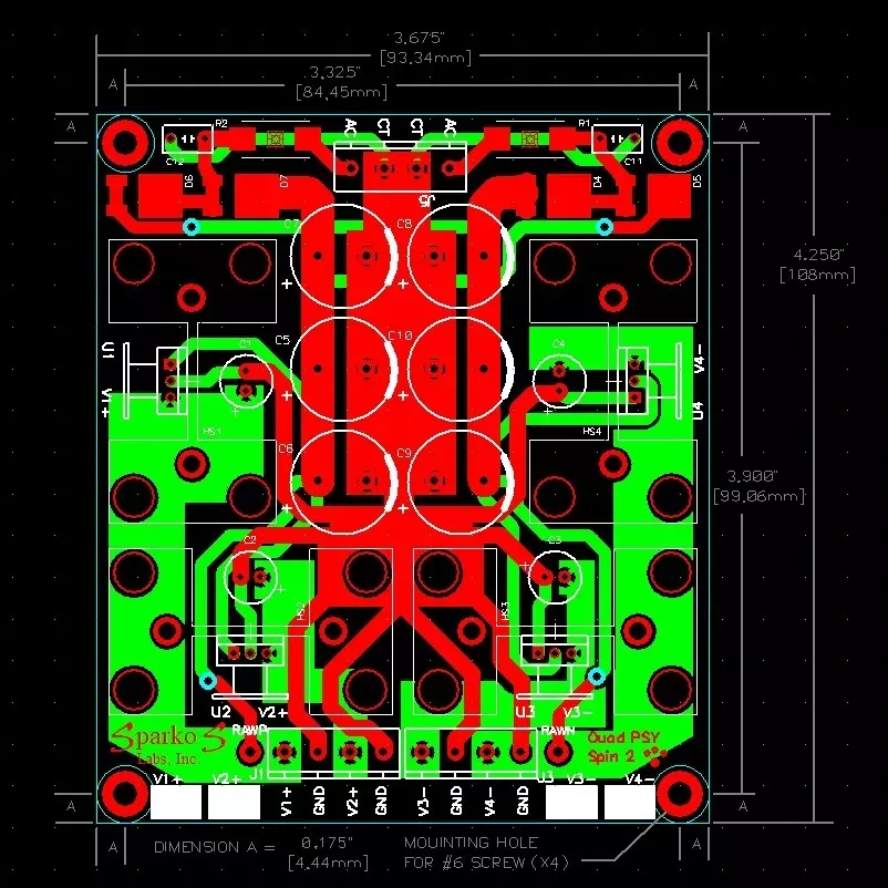 quad power supply layout