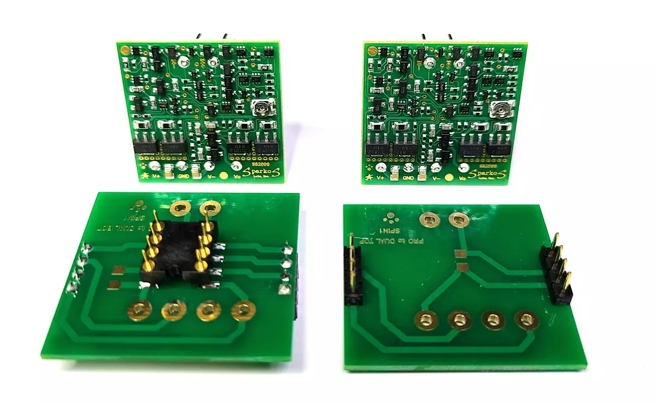 PRO to Dual DIP8 op amp adapter- Sparkos Labs, Inc.